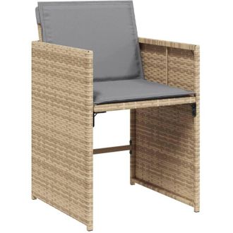 vidaXL Vidaxl - Sillones Jard&iacute;n Con Cojines 4 Uds Rat&aacute;n Sint&eacute;tico Beige Mezcla