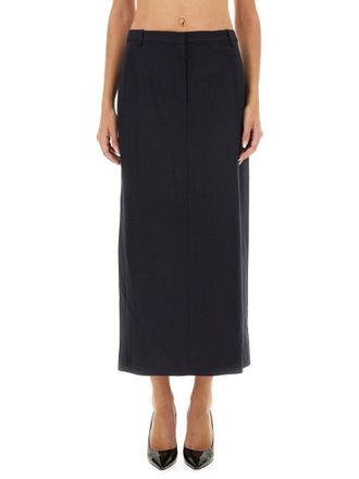 Theory Tailored Midi Skirt With Smooth Waistband