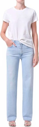 A Gold E Harper Mid Rise Relax Straight Jeans In Flaunt