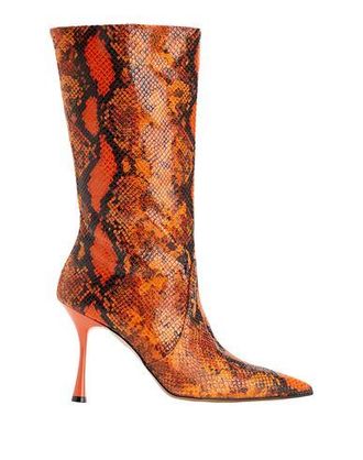 8 by YOOX PYTHON LEATHER HEELED BOOTS