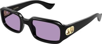 Valentino Gold Black Vg0016s Glossy Oversized Square Sunglasses