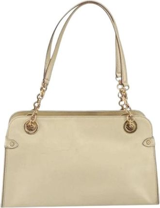 Ferragamo Pre-owned Gancini Handbag - Dames - Vintage Schoudertas - Geel - ONE Size - Leer - Vintage