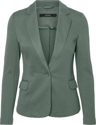 Vero Moda Jerseyblazer VERO MODA VMJULIANE, figurbetonter Schnitt, 1-Knopf Verschluss, Damen, Gr. 34, laurel wreath, Jersey, Obermaterial: 66% Polyester, 34% Ba