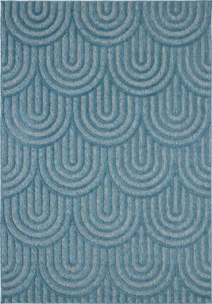 Nazar Rugs Alfombra azul interior/exterior con motivo de arcos 160x230