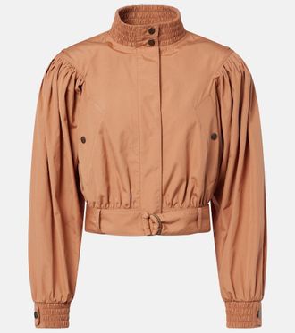 Chlo&eacute; Chlo&eacute; Gathered belted cotton poplin jacket