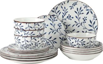 Gibson Home Palace Suite Stoneware Dinnerware Set in Blue/white at Nordstrom