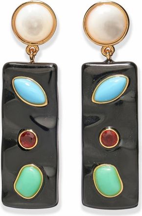 Lizzie Fortunato Tessera Drop Earrings in Black Multi at Nordstrom