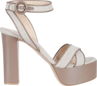 Roberto Festa Milano Brown/Beige Luanda Platform Ankle Strap Leather Sandals