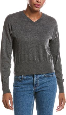 Autumn Cashmere Long Sleeve High V-Neck Cashmere Sweater