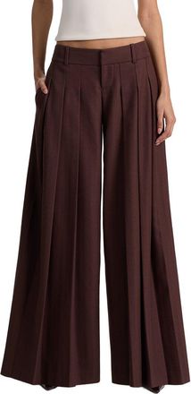 Alice & Olivia Alice + Olivia Simon Wide Leg Pleated Trouser