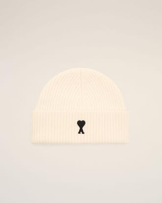 Ami White Wool Ami De Coeur Beanie White - OS - Unisex