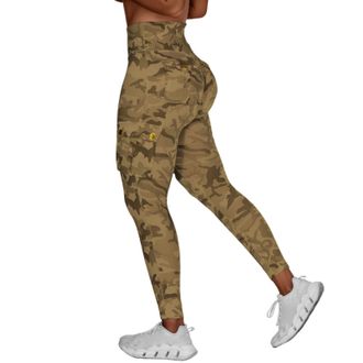 Generic Yoga Pants for Women Scrunch Butt Cargo Leggings High Waist Gym Leggings Tummy Control Workout Sports Legging Trousers Yellow