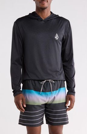 Volcom Deathly Stones Hooded Sun Shirt in Black at Nordstrom Rack, Size X-Large