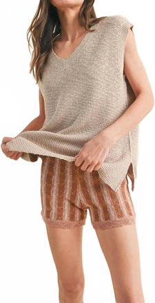 Wishlist Knit Short Set In Stone/amber