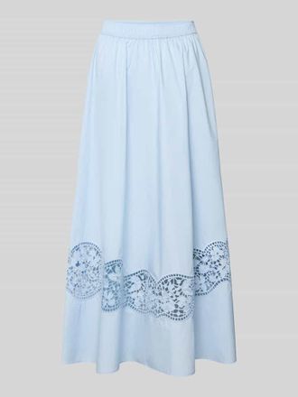 Mos Mosh Midirock mit Lochstickerei Modell Redu in Hellblau, Gr&ouml;&szlig;e XL