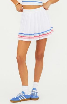 Beach Riot Irina Pleated Tennis Skort in Bright White Horizon at Nordstrom, Size X-Small