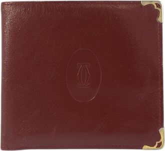 Cartier Bordeaux Leather Bill Wallet (Bi-Fold) (Pre-Owned)