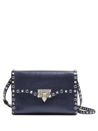 Valentino Garavani Navy Blue Rockstud Small Shoulder Bag