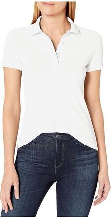 Lacoste Short Sleeve Slim Fit Strech Pique Polo Womens Clothing White : 10 (EUR 42), Cotton/Elastane