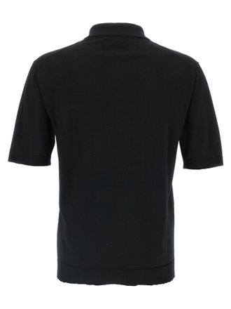 Gucci Mens Black Wool Polo Shirt