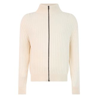 Herno Truien & Vesten, Heren, Beige, L, Wol, Cardigan met ritssluiting aan de voorkant