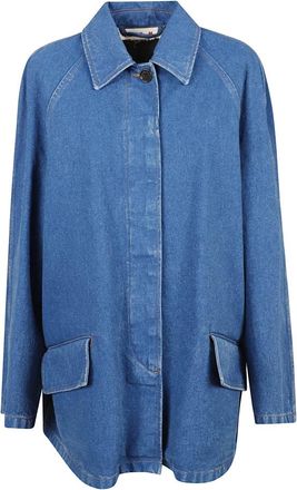 Marni Stijlvolle Jassen Collectie - Dames - Spijkeroverhemden - Blauw - XS - Overhemden