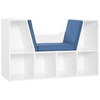 HOMCOM Librer&iacute;a 102x30x61 cm blanco y azul