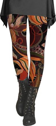 Generic Leggings for Women UK Fairisle Printed High Waist Soft Elastic Tight Tummy Control Gym Leggings Fashion Stretchy Yoga Pants Fairisle Pants for Hallowe