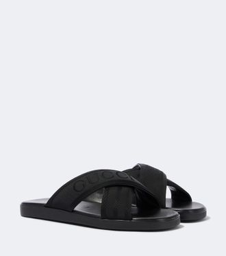 Gucci Logo jacquard sandals