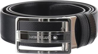 Montblanc Black Logo Buckle Belt