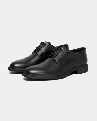 Boss Orange by Hugo Boss Firstclass Mens Leather Derby Shoes With Rubber Outsole NOS - Black - Size UK 12