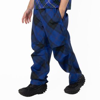 Burberry Check-Pattern Twill Trousers, Size Medium