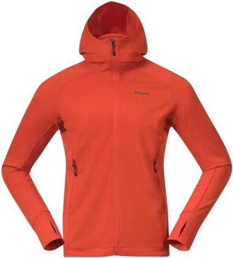Bergans Rabot Merino Tech Midlayer Hoodie Merinojacke f&uuml;r Herren | rot