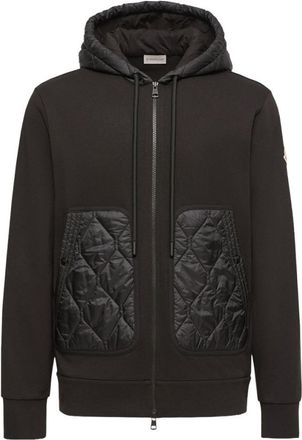 Moncler Black Quilted Zip Up Hoodie