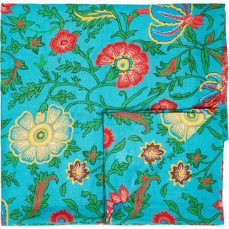 La DoubleJ Small Tablecloth (180X180) Dragon Flower Turche Turquoise at Nordstrom