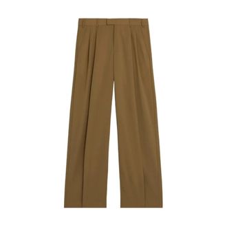 A Paper Kid Wide Trousers, male, Brown, Size: L Fresh Wool Pants