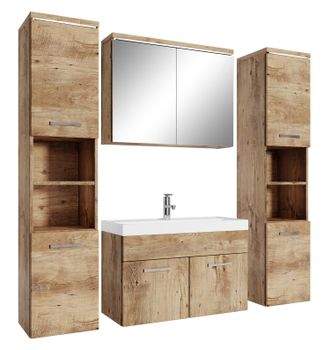 Badplaats Conjunto De Muebles De Ba&ntilde;o Paso Xl 80 Cm - Roble Casta&ntilde;o - Mueb