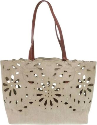 Chlo&eacute; Pre-owned Tote Bags, female, Beige, Size: ONE SIZE Pre-owned Pouch Tote Bag
