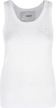 Coperni Lightweight Logo Tank Top - Dames - Tops zonder mouwen - Wit - M - Katoen - Tops