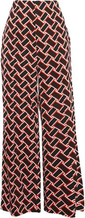 Diane Von F&uuml;rstenberg geometric-print wide-leg trousers - Black