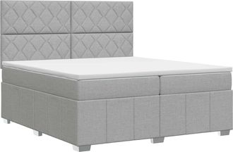 vidaXL Cama Box Spring Con Colch&oacute;n Gris Claro 200 X 200 Cm Tela Vidaxl