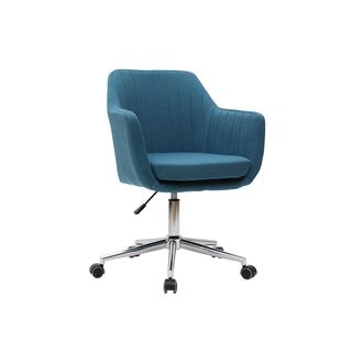 Miliboo Sill&oacute;n De Escritorio Moderno En Tejido Azul Petr&oacute;leo Aleyna