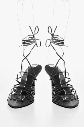 ARMARIUM Lace-Up Thong Sandals BROOKE Leather Heel 11.5 cm Armarium
