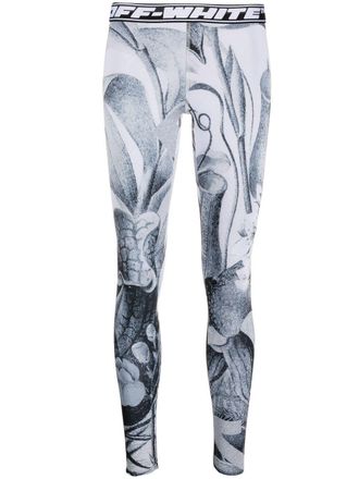 Off-white Leggings a fiori - Bianco