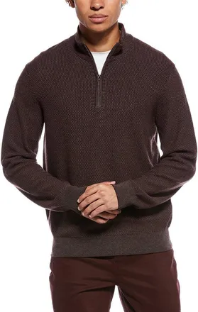 Vince Geo Jacquard 1/4-Zip Wool & Cashmere-Blend Sweater