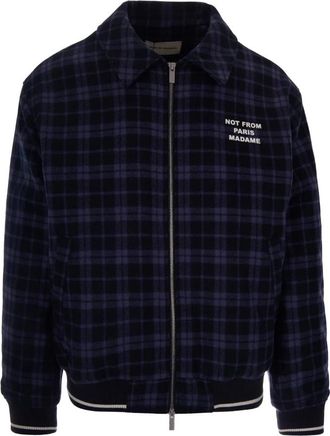 Dr&ocirc;le de Monsieur Ruit Flanellen Jas Met Slogan - Heren - Bomber jackets - Veelkleurig - L - Jassen