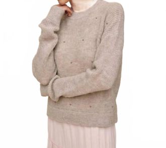 Bella Dahl Beaded Crew Neck Sweater In Hazel Wood