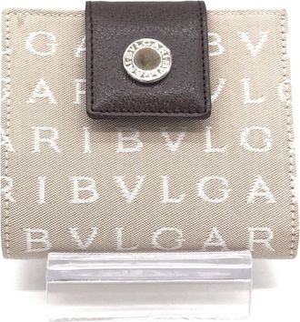 Bulgari Logomania Beige Womens Wallet (Pre-Owned)