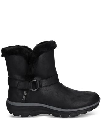 Skechers fur-trim buckle boots - women - Suede/Lamb Shearling/Rubber - 36 - Black