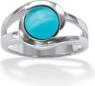 Palm Beach Jewelry 14-Piece Ring Set of Interchangeable Multi-Stones in.925 Sterling Silver